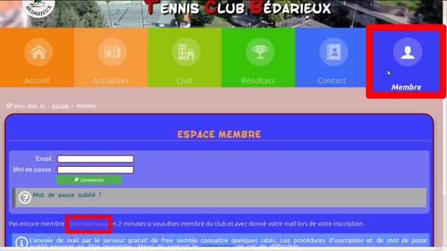 inscription étape 1